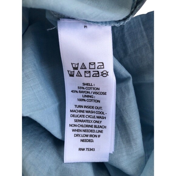 NWT Lucky Brand Tiered Bohemian Maxi Dress Blue Women’s Button Down Tie Waist S - Picture 12 of 13